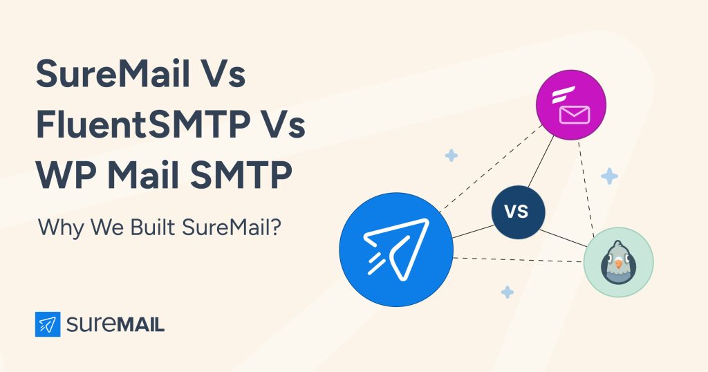 SureMail Vs FluentSMTP Vs WP Mail SMTP 1024x538